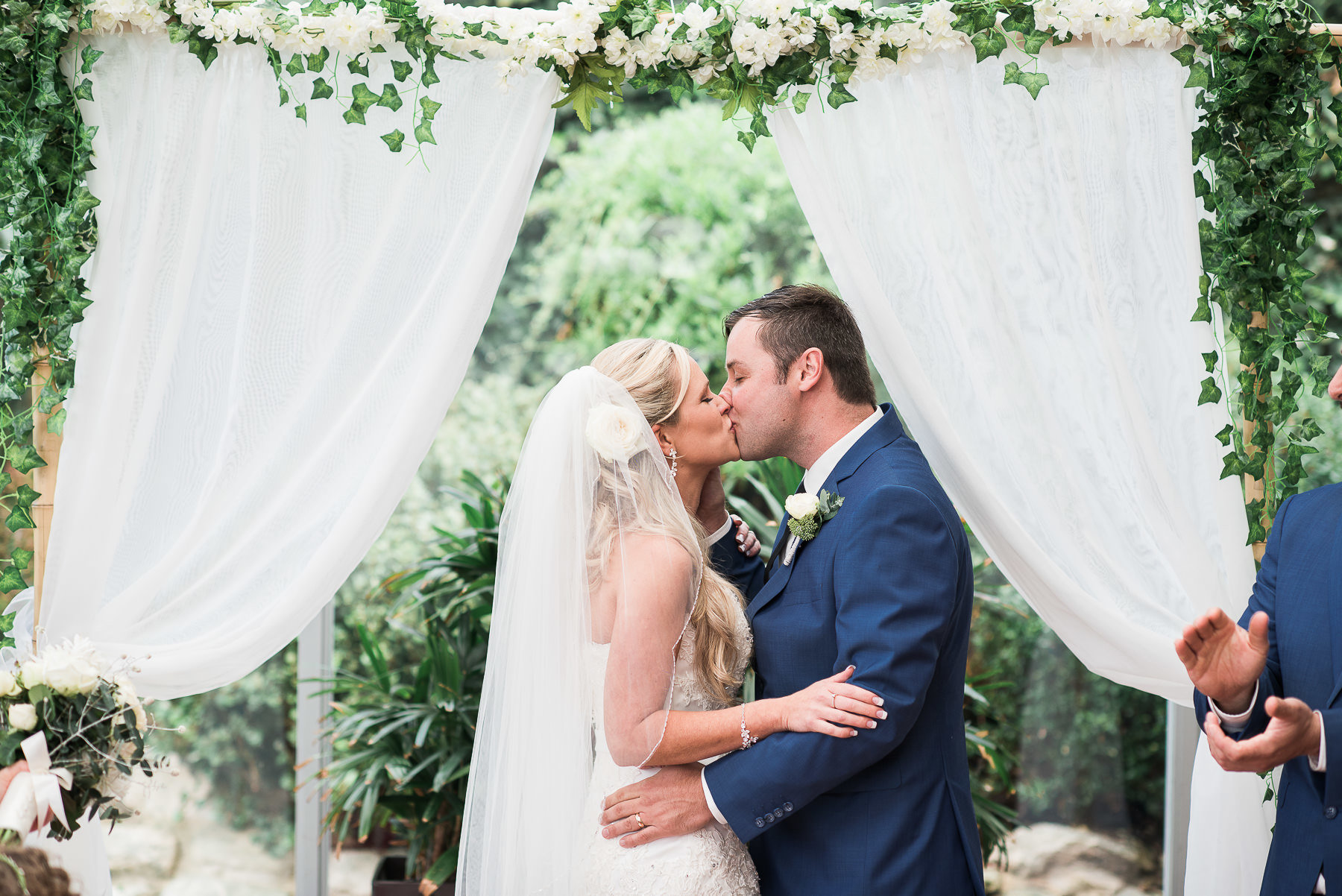 Wedding fun Mornington Peninsula kiss