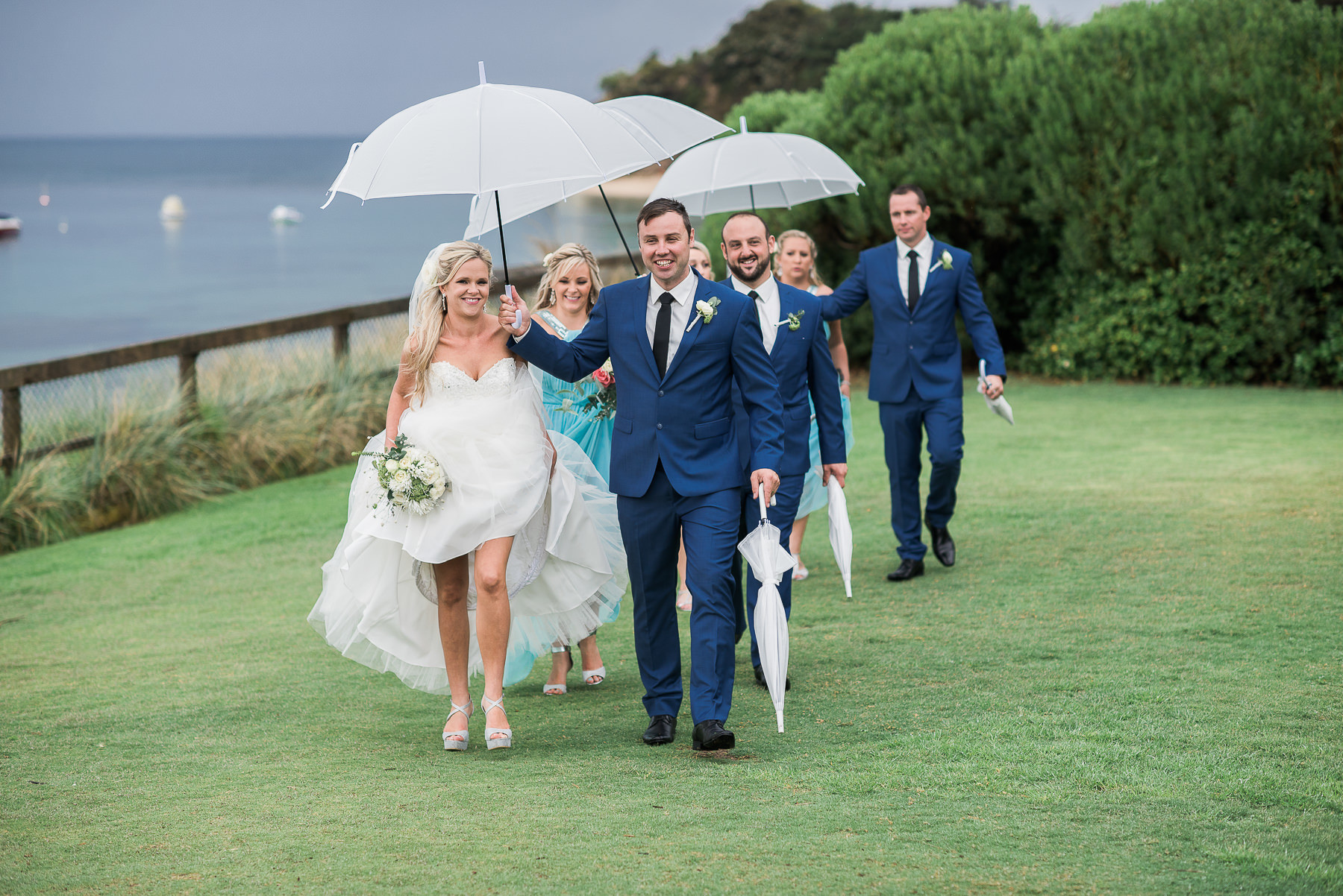 Wedding fun Mornington Peninsula rain