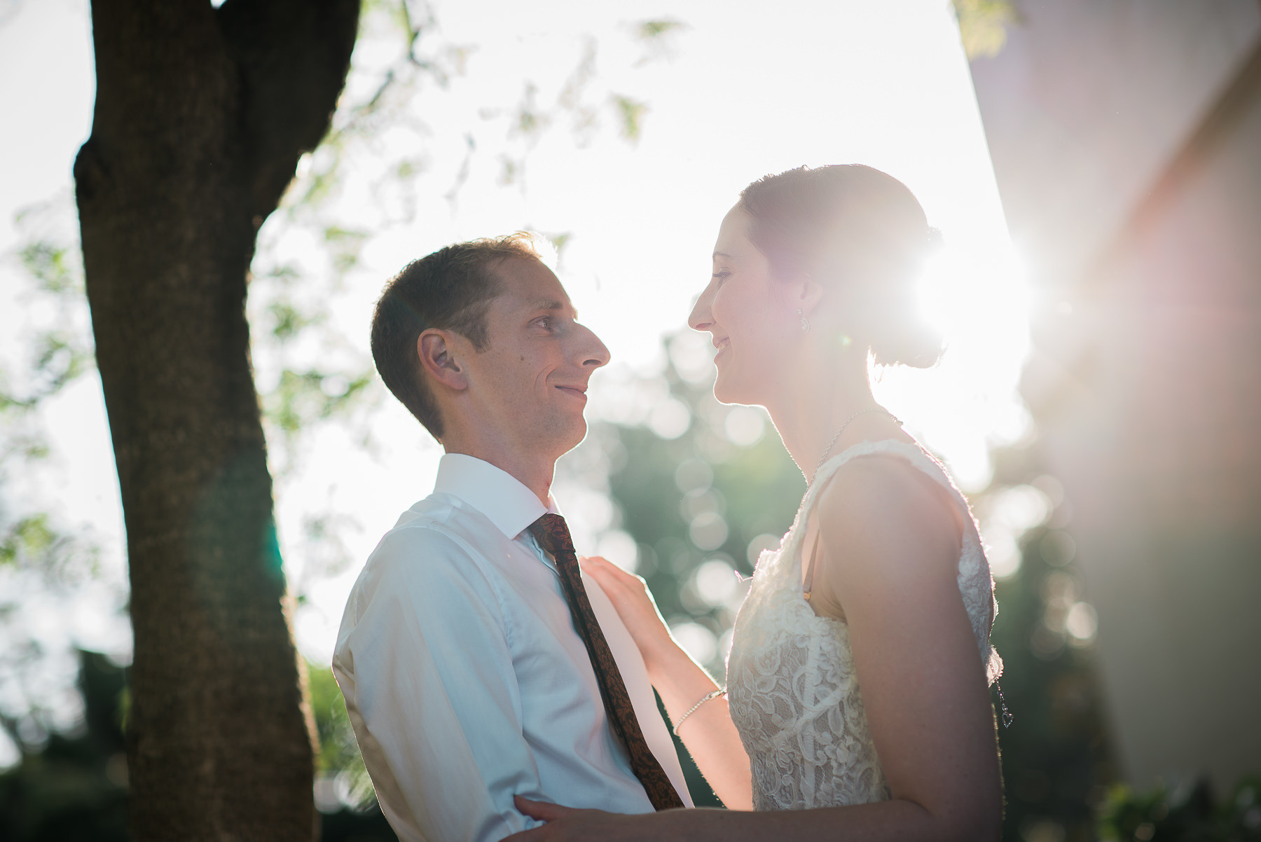 Wedding day at Gardens House sunset
