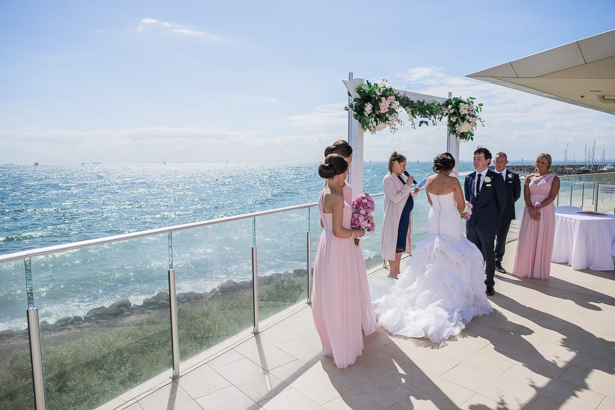 wedding ceremony at sandringham yacht club