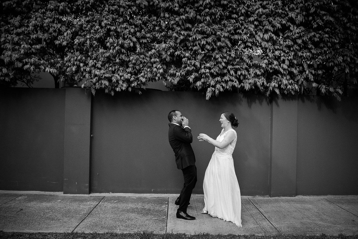 Baths Brighton Beach Wedding laughter