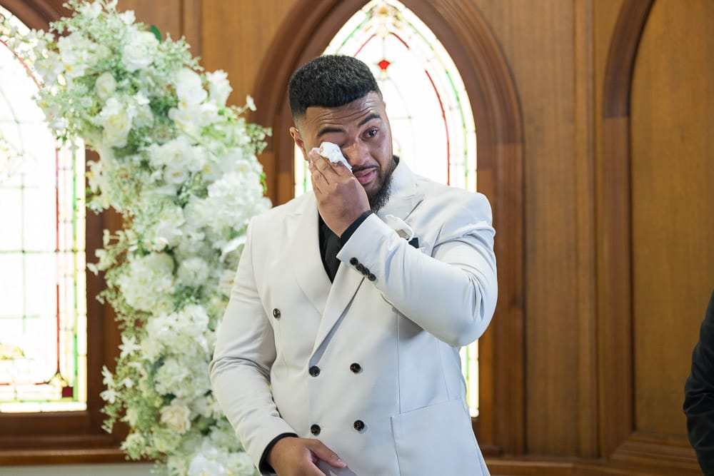 crying groom